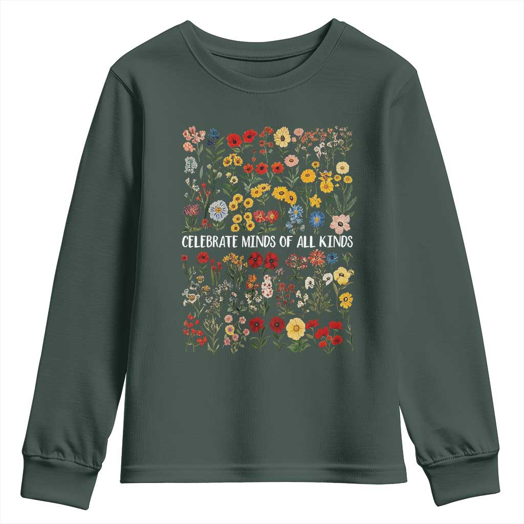 Autism Awareness Youth Sweatshirt Neurodiversity Celebrate Minds of All Kinds