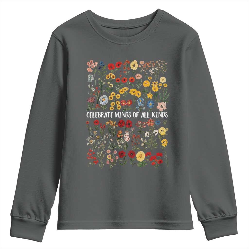 Autism Awareness Youth Sweatshirt Neurodiversity Celebrate Minds of All Kinds