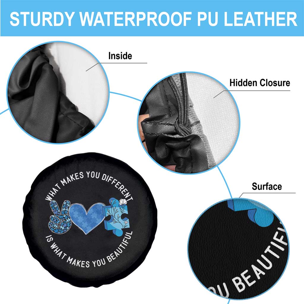 Autism Awareness Spare Tire Cover What Makes You Different Is What Makes You Beautiful