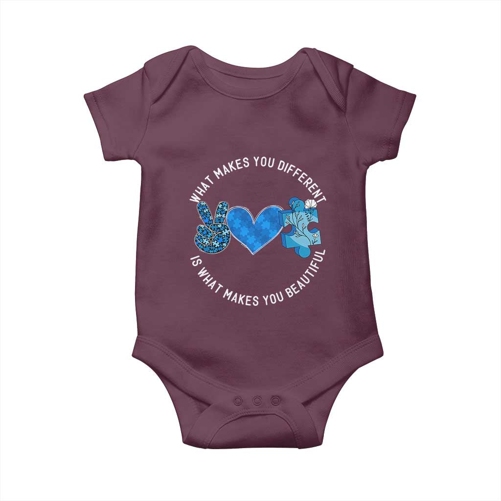 Autism Awareness Baby Onesie What Makes You Different Is What Makes You Beautiful