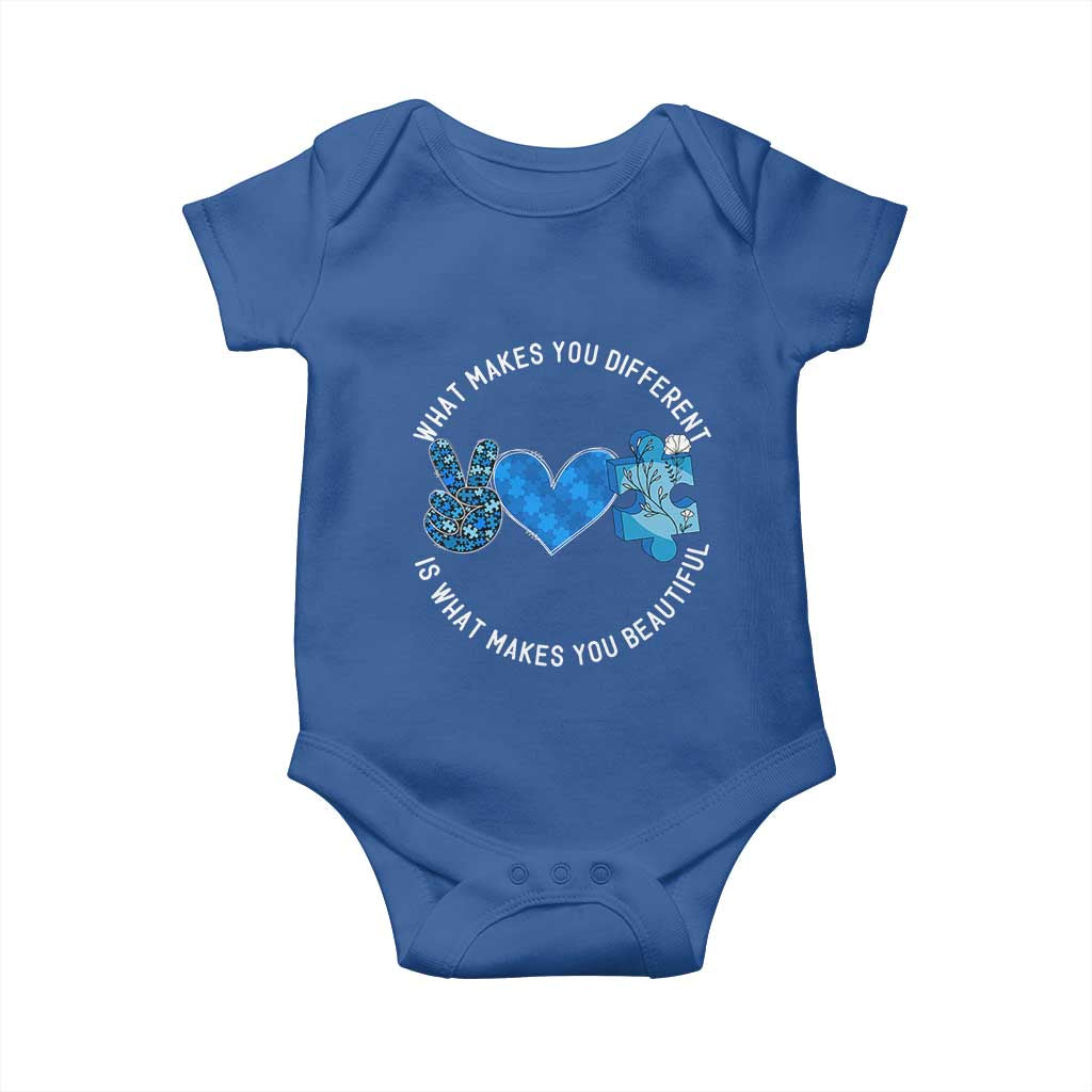 Autism Awareness Baby Onesie What Makes You Different Is What Makes You Beautiful