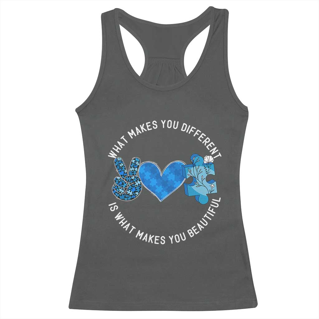 Autism Awareness Racerback Tank Top What Makes You Different Is What Makes You Beautiful