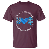 Autism Awareness T Shirt What Makes You Different Is What Makes You Beautiful