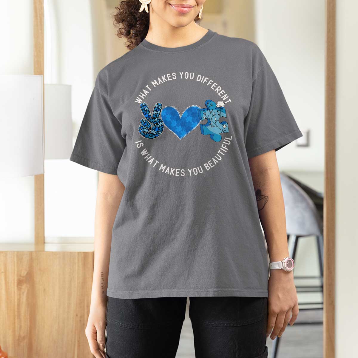 Autism Awareness T Shirt For Women What Makes You Different Is What Makes You Beautiful