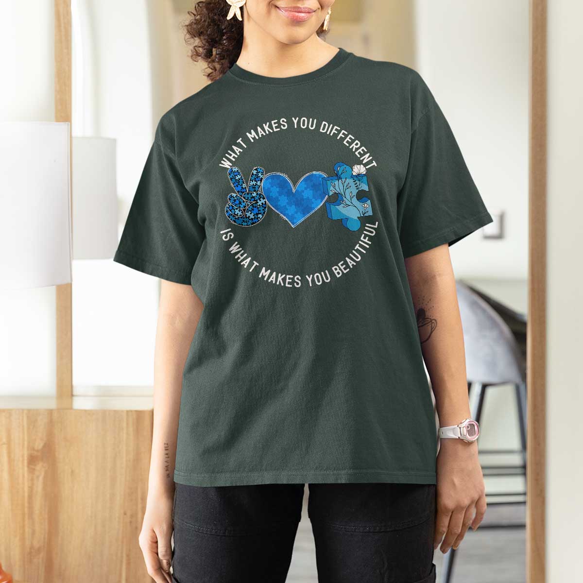 Autism Awareness T Shirt For Women What Makes You Different Is What Makes You Beautiful