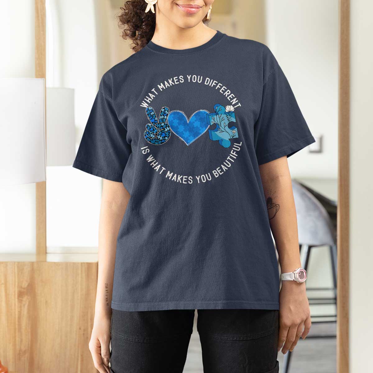 Autism Awareness T Shirt For Women What Makes You Different Is What Makes You Beautiful