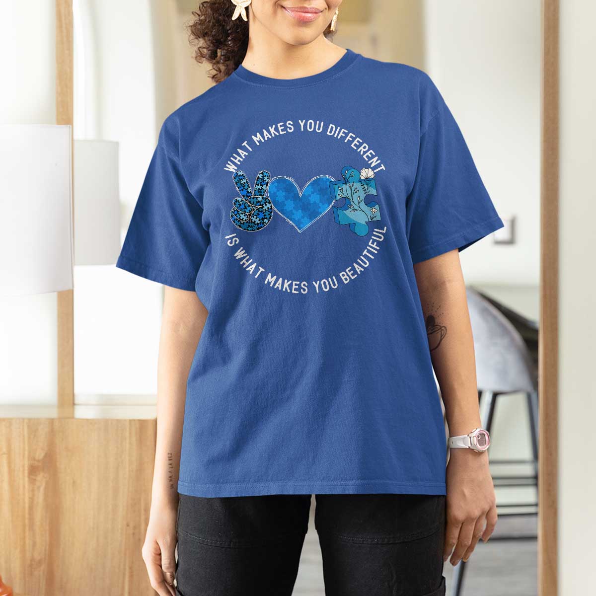 Autism Awareness T Shirt For Women What Makes You Different Is What Makes You Beautiful