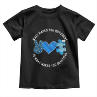 Autism Awareness Toddler T Shirt What Makes You Different Is What Makes You Beautiful