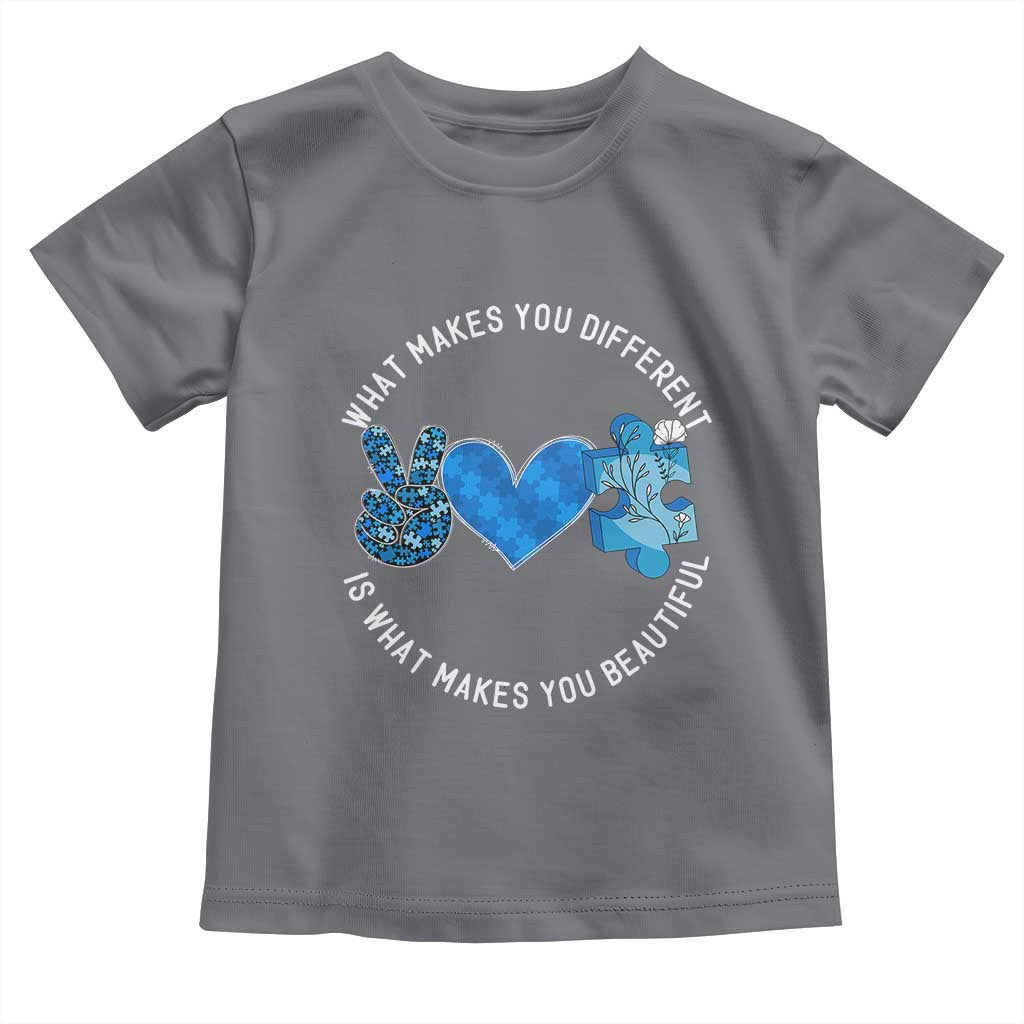 Autism Awareness Toddler T Shirt What Makes You Different Is What Makes You Beautiful