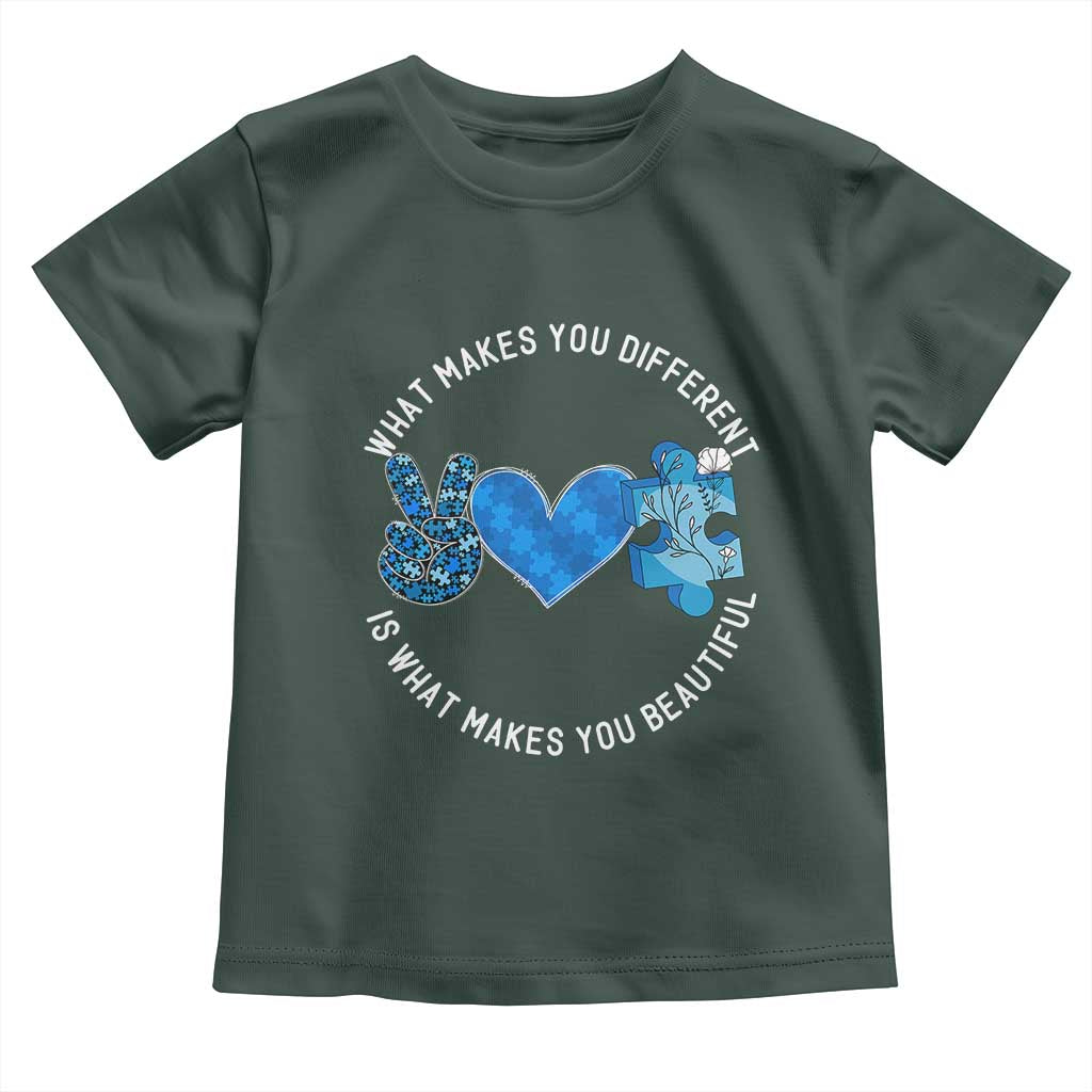 Autism Awareness Toddler T Shirt What Makes You Different Is What Makes You Beautiful