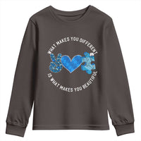 Autism Awareness Youth Sweatshirt What Makes You Different Is What Makes You Beautiful