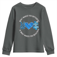 Autism Awareness Youth Sweatshirt What Makes You Different Is What Makes You Beautiful