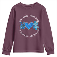 Autism Awareness Youth Sweatshirt What Makes You Different Is What Makes You Beautiful