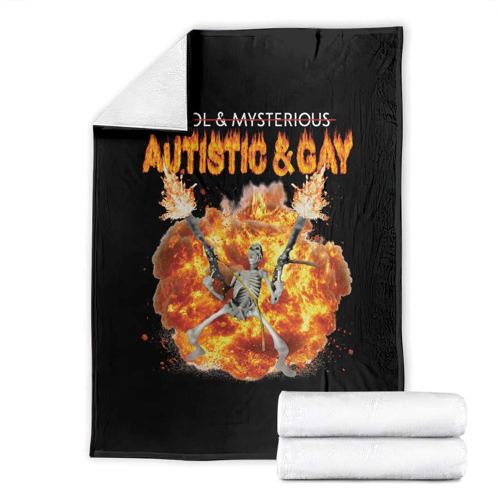 Autistic And Gay Skeleton Explosion Throw Blanket - Wonder Print Shop