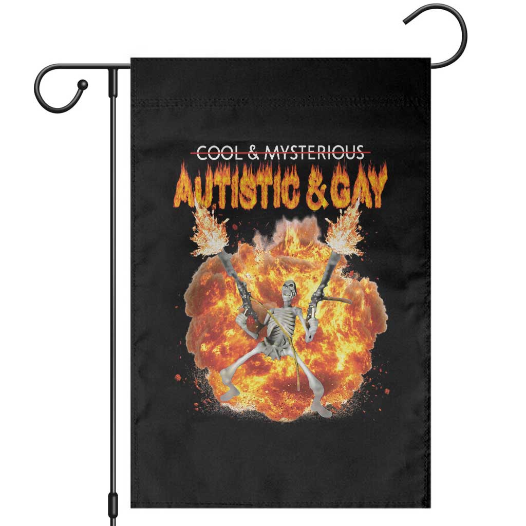 Autistic And Gay Skeleton Explosion Garden Flag - Wonder Print Shop