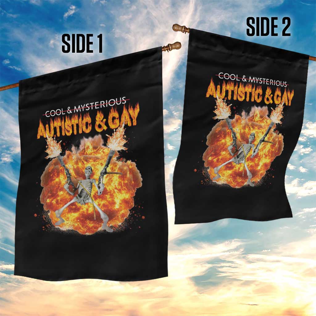Autistic And Gay Skeleton Explosion Garden Flag - Wonder Print Shop