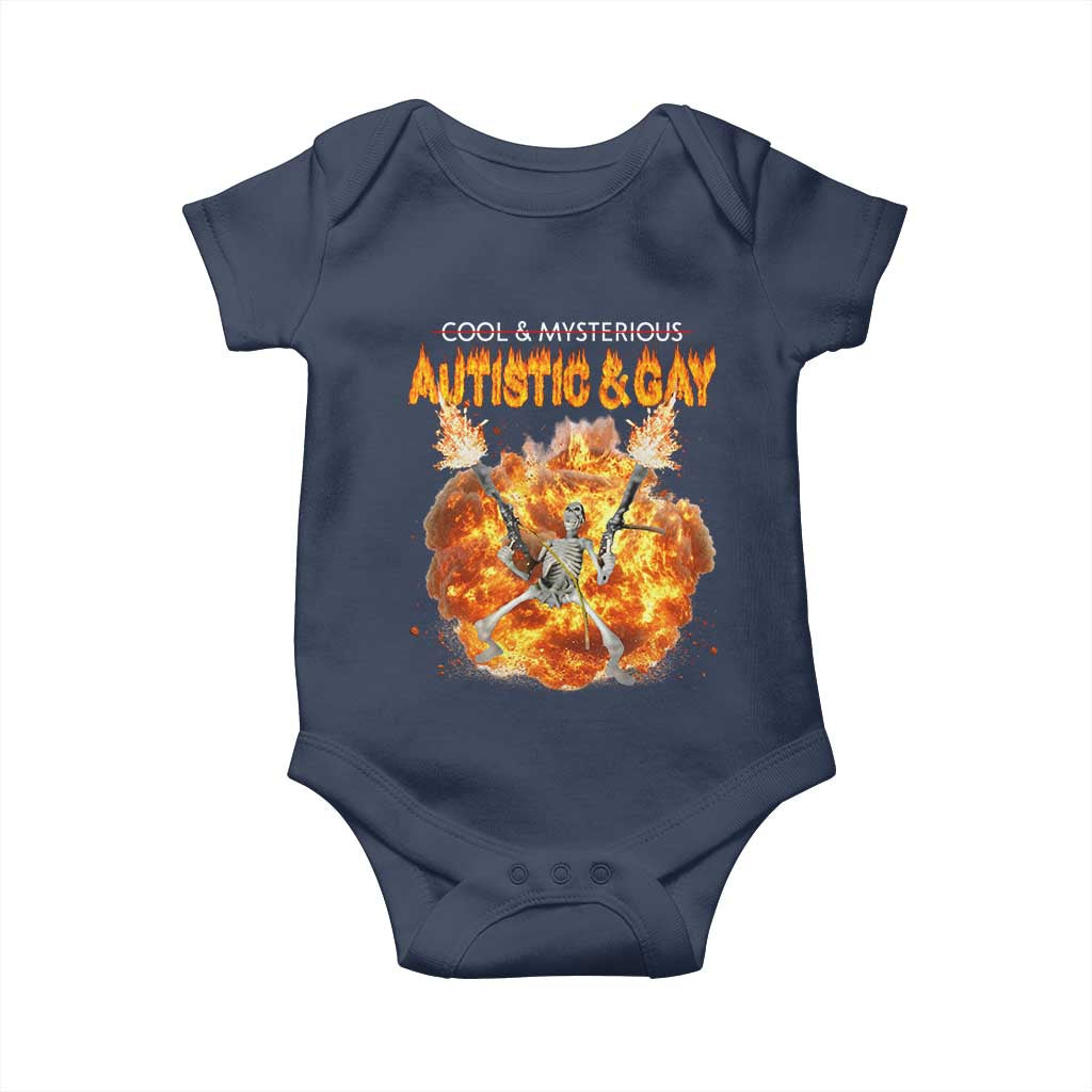 Autistic And Gay Skeleton Explosion Baby Onesie - Wonder Print Shop