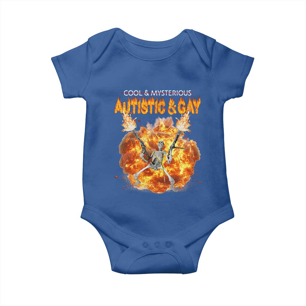 Autistic And Gay Skeleton Explosion Baby Onesie - Wonder Print Shop