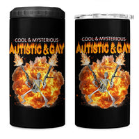Autistic And Gay Skeleton Explosion 4 in 1 Can Cooler Tumbler - Wonder Print Shop