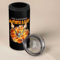 Autistic And Gay Skeleton Explosion 4 in 1 Can Cooler Tumbler - Wonder Print Shop