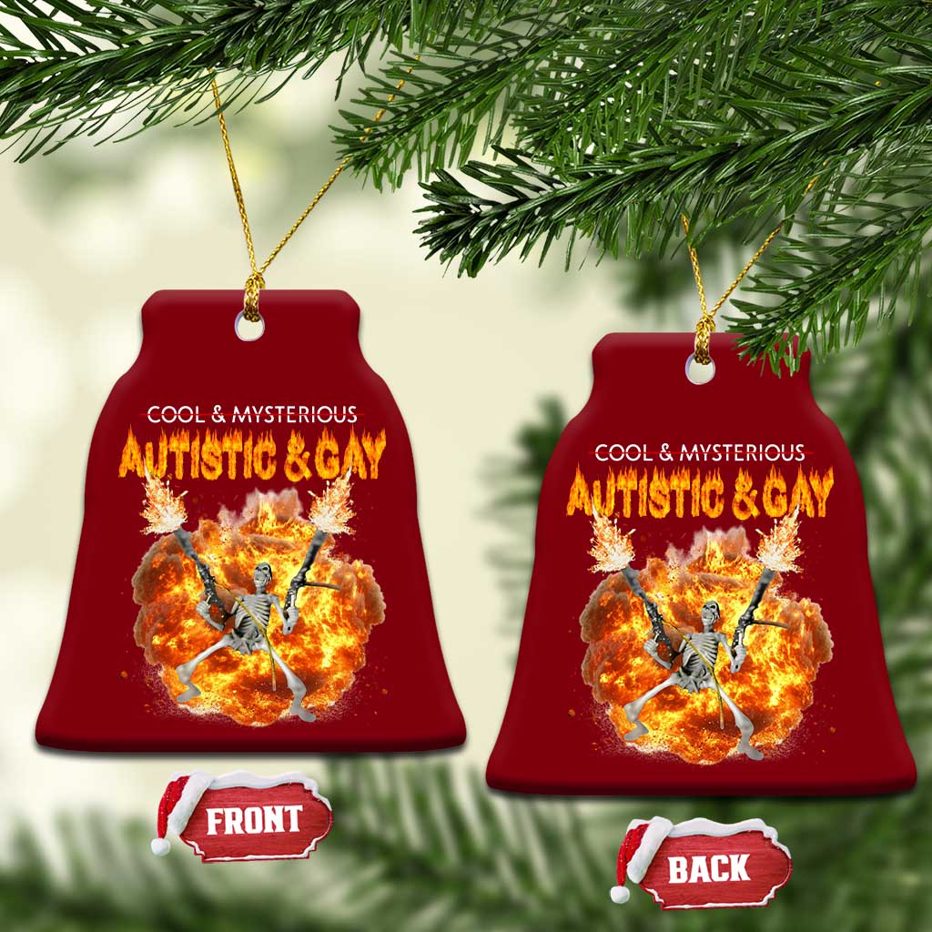 Autistic And Gay Skeleton Explosion Ceramic Ornament - Wonder Print Shop