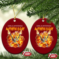 Autistic And Gay Skeleton Explosion Ceramic Ornament - Wonder Print Shop