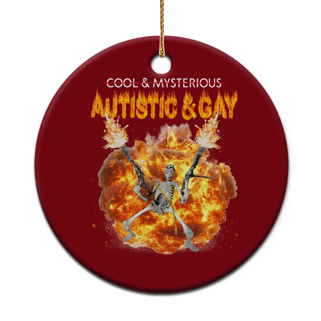 Autistic And Gay Skeleton Explosion Ceramic Ornament - Wonder Print Shop