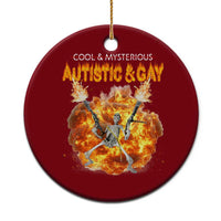 Autistic And Gay Skeleton Explosion Ceramic Ornament - Wonder Print Shop