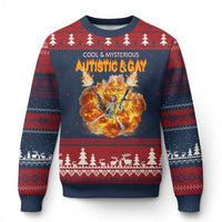 Autistic And Gay Skeleton Explosion Ugly Christmas Sweater - Wonder Print Shop