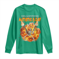 Autistic And Gay Skeleton Explosion Long Sleeve Shirt - Wonder Print Shop