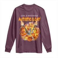 Autistic And Gay Skeleton Explosion Long Sleeve Shirt - Wonder Print Shop