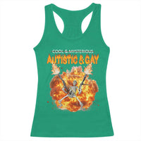 Autistic And Gay Skeleton Explosion Racerback Tank Top - Wonder Print Shop