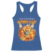 Autistic And Gay Skeleton Explosion Racerback Tank Top - Wonder Print Shop