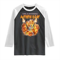 Autistic And Gay Skeleton Explosion Raglan Shirt - Wonder Print Shop