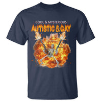 Autistic And Gay Skeleton Explosion T Shirt - Wonder Print Shop