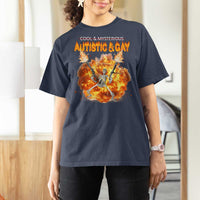 Autistic And Gay Skeleton Explosion T Shirt For Women - Wonder Print Shop