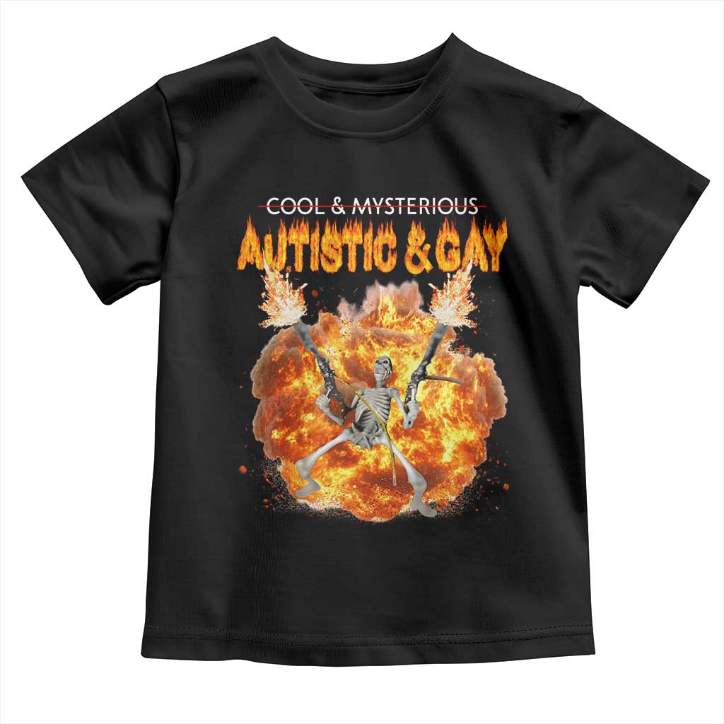 Autistic And Gay Skeleton Explosion Toddler T Shirt - Wonder Print Shop