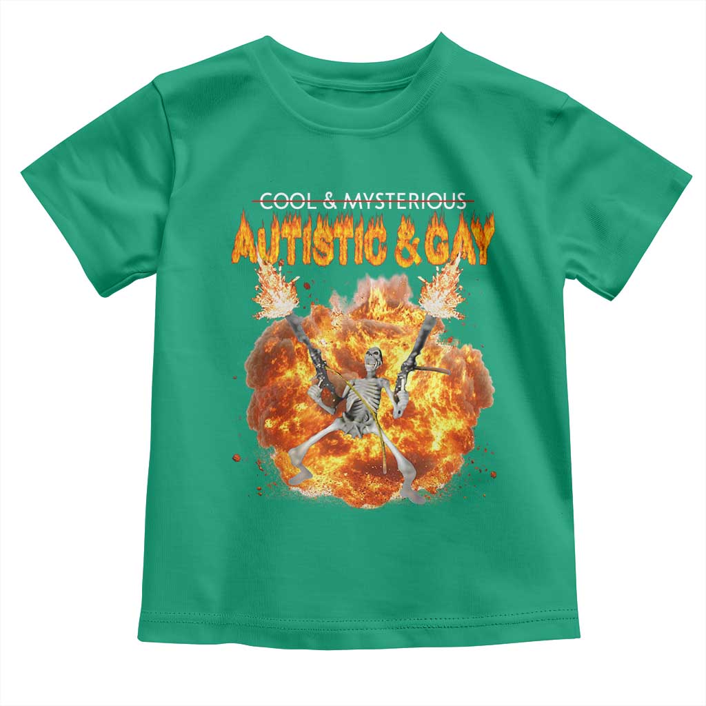 Autistic And Gay Skeleton Explosion Toddler T Shirt - Wonder Print Shop