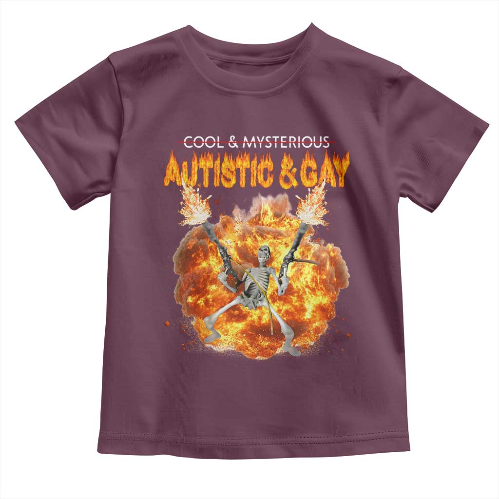 Autistic And Gay Skeleton Explosion Toddler T Shirt - Wonder Print Shop