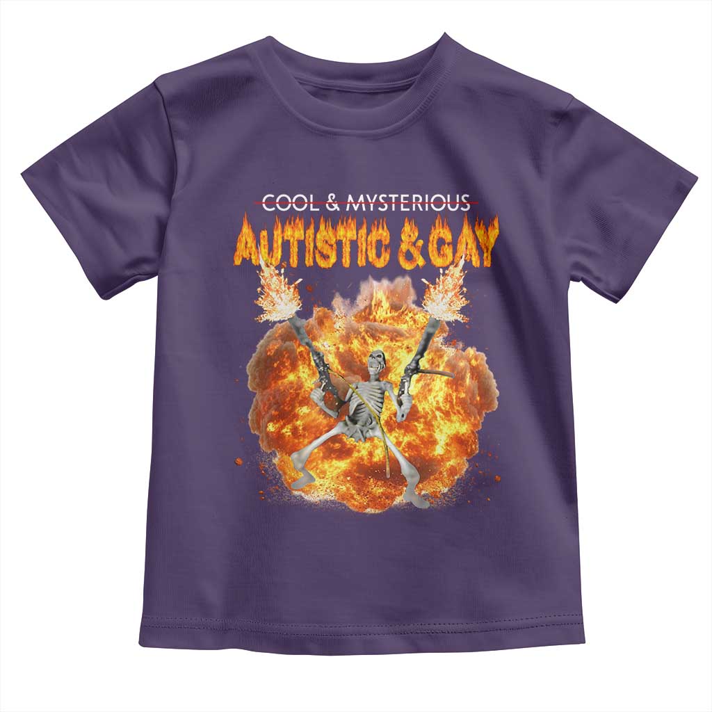 Autistic And Gay Skeleton Explosion Toddler T Shirt - Wonder Print Shop