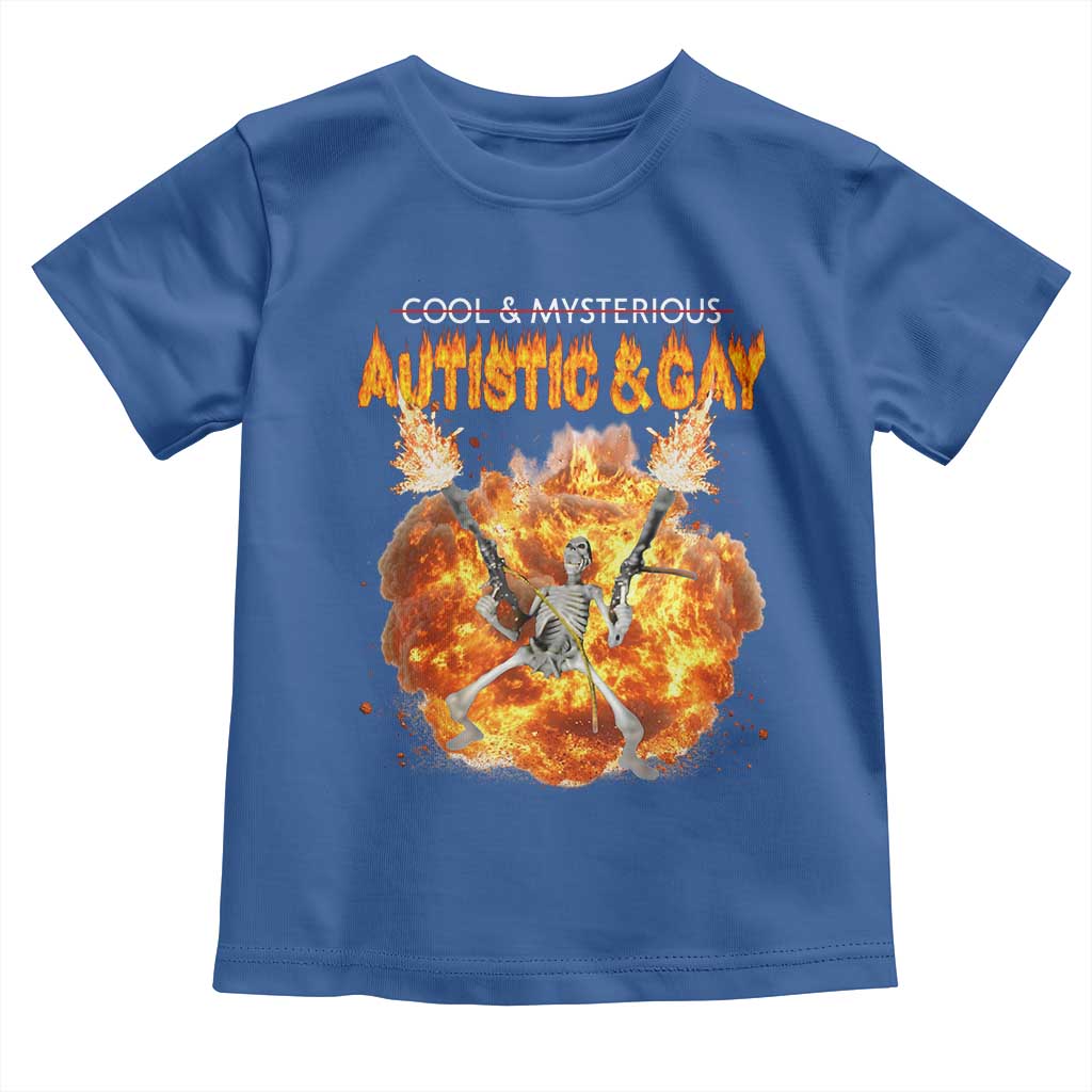Autistic And Gay Skeleton Explosion Toddler T Shirt - Wonder Print Shop