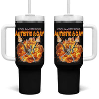 Autistic And Gay Skeleton Explosion Tumbler With Handle - Wonder Print Shop