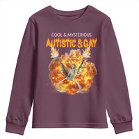 Autistic And Gay Skeleton Explosion Youth Sweatshirt - Wonder Print Shop