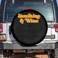 Funny Drinking Spare Tire Cover Sunshine & Wine Retro Drinking Summer Vintage 70's