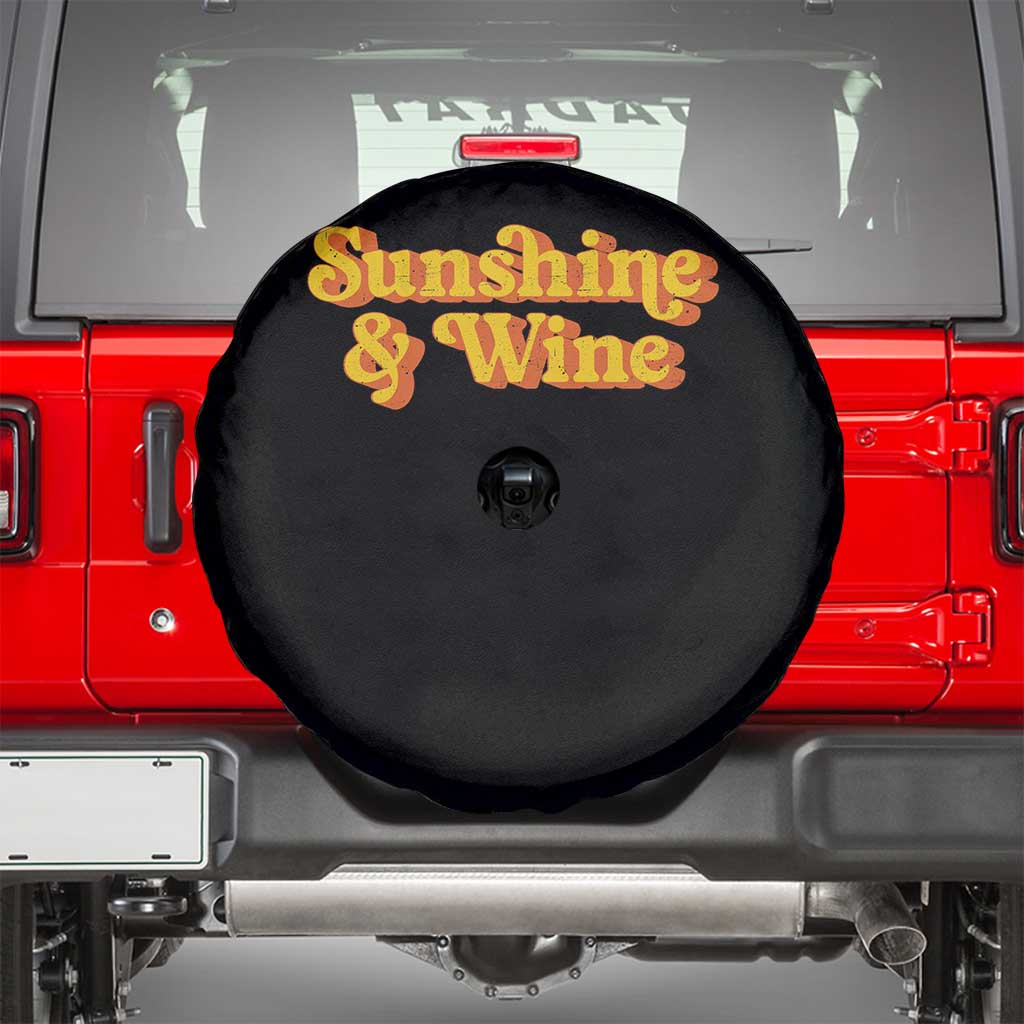 Funny Drinking Spare Tire Cover Sunshine & Wine Retro Drinking Summer Vintage 70's