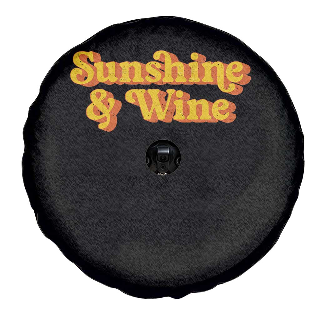 Funny Drinking Spare Tire Cover Sunshine & Wine Retro Drinking Summer Vintage 70's
