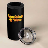 Funny Drinking 4 in 1 Can Cooler Tumbler Sunshine & Wine Retro Drinking Summer Vintage 70's