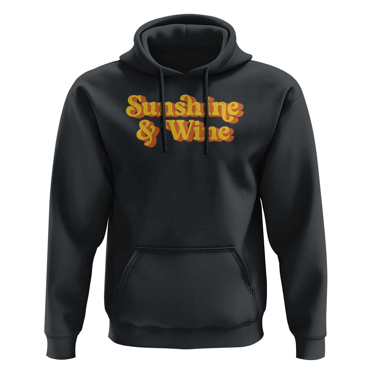 Funny Drinking Hoodie Sunshine & Wine Retro Drinking Summer Vintage 70's
