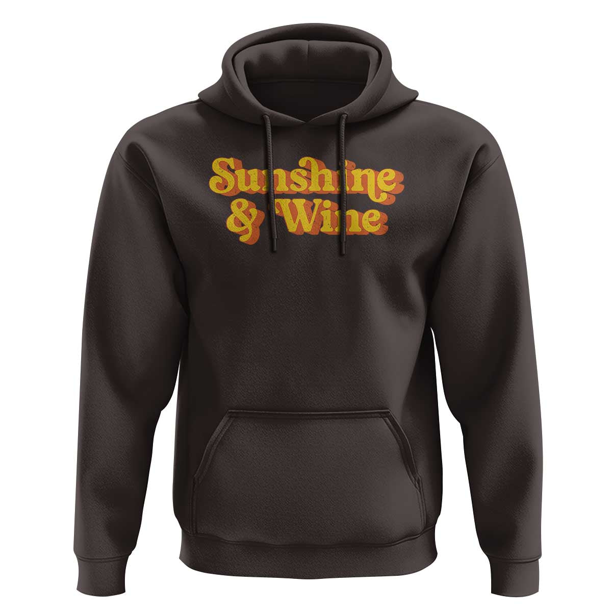 Funny Drinking Hoodie Sunshine & Wine Retro Drinking Summer Vintage 70's