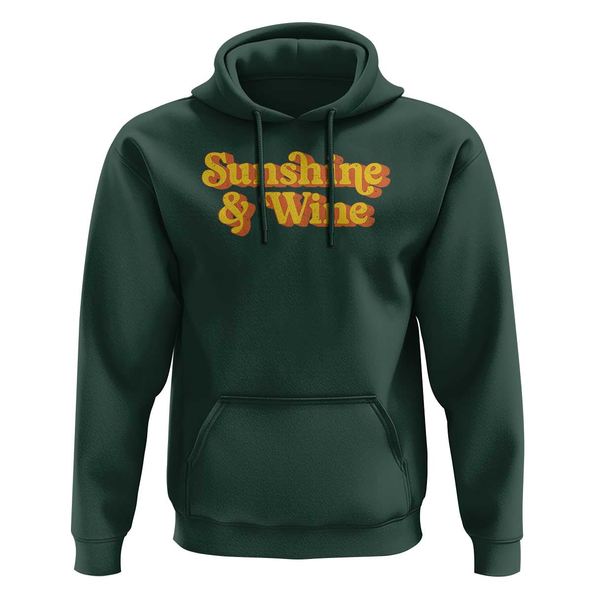 Funny Drinking Hoodie Sunshine & Wine Retro Drinking Summer Vintage 70's